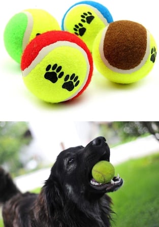 Jouis Dayanıklı Tenis Topu Köpek Eğitim Oyuncağı 3'lü Set - Eğlenceli Evcil Hayvan Yakalama ve Fırlatma Oyun Topu, Diş Sağlığı Destekleyici İnteraktif Köpek Topu