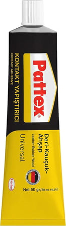Pattex Deri-Kauçuk Ahşap Yapıştırıcı, Çeşitli Malzemelere Uygun Dirençli ve Çok Güçlü Yapıştırıcı, Su Geçirmez ve Anında Etkili Hızlı Yapıştırıcı, Şeffaf, 1x50g/58ml