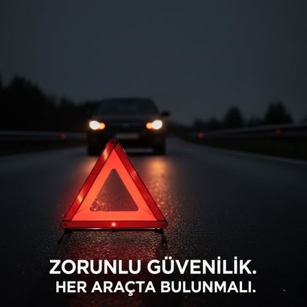 Profesyonel Araç Reflektörü - Avrupa Standartlarına Uygun Üçgen İkaz Tabelası - Katlanabilir ve Metal Ayaklı Güvenlik Seti- Özel Kutu Hediyeli