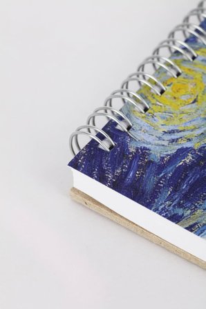 The Starry Night, Van Gogh 1889, A4 Eskiz Defter I, Çizgisiz, 50 Sayfa, 100 gram, Beyaz Renk, Spiralli, Sketchbook