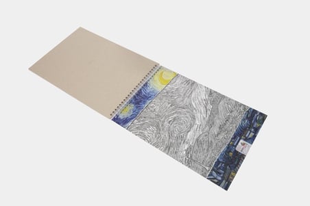 The Starry Night, Van Gogh 1889, A4 Eskiz Defter I, Çizgisiz, 50 Sayfa, 100 gram, Beyaz Renk, Spiralli, Sketchbook