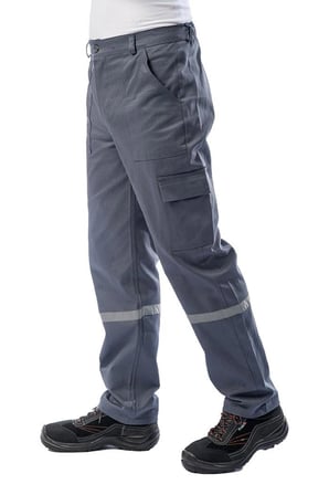 Kışlık İş Takımı Çok Cepli Reflektörlü Mont 4111 ve 7/7 İş Pantolonu 2958 Gri Renk Yüzde Yüz Pamuk