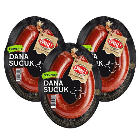 Danet Dana Sucuk Fermente Vakumlu Kangal 200 gr x 3 Adet