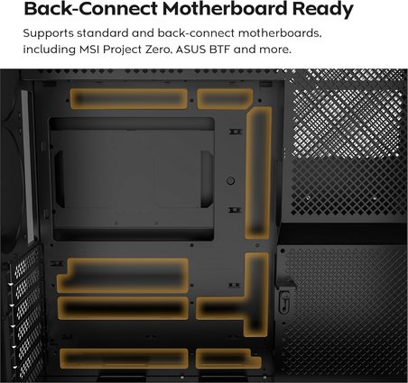HS01 PRO, ATX Mid-Tower PC Kasası, Oyun Bilgisayarı, Yüksek Hava Akışı, Ters Çevrilebilir Düzen, Mesh Ön Panel, 5X ARGB PWM Fan Önceden Yüklenmiş, Gömme Tasarım, Aletsiz Paneller, Siyah
