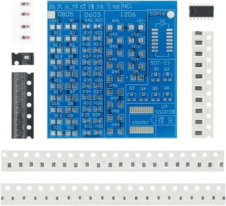 Alkatronik Smd Lehim Öğrenme Seti 62 Parça Smt Elektronik Eğitim Kiti Deney Pratikleme Kartı Sop14 0603 0805