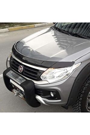 Fiat Fullback Ön Kaput Koruma Rüzgarlığı 3mm Akrilik (ABS) Parlak Siyah Deflektör 2016->