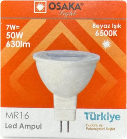 7W (50W) Beyaz Işık (6500K) MR16 G4 Led Çanak Ampul, 10 Adet