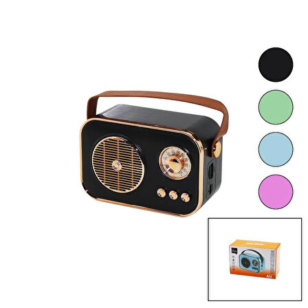 M4 PORTABLE WİRELESS HOPARLÖR - SPEAKER IŞIKLI USB ŞARJLI RENKLİ KASA - BRONZ ÇERÇEVEUSB - DC 5V - TF (4767)