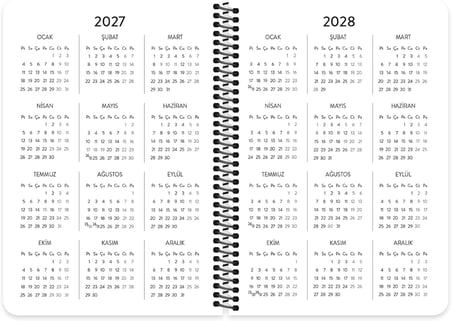 Hisli Şeyler 2027- A5 Spiralli Haftalık Ajanda - Bende Ne Cevherler Saklı