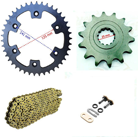 Cf Moto 450 Sr Oringli Gold Sarı Zincir Dişli Seti Supermoto