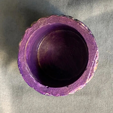 Uretti - Ayşe 7362 - El Yapımı Desenli Dekoratif Minik Renkli Saksı / Biblo - 6 x 7 cm