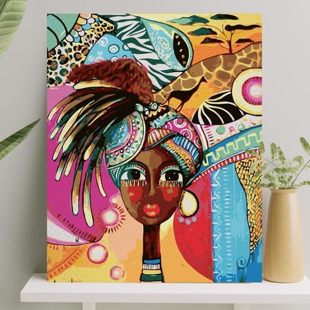 Sayılarla Boyama Tuval Seti Fırça Boya Dahil (Çıtalı) 40x50 CM - Karnaval