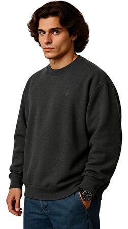 Erkek Büyük Beden 122 Kilo-158 Kilo Arası İçin Uygun Geniş Kalıp Bisiklet Yaka Pamuklu Selanik Kazak