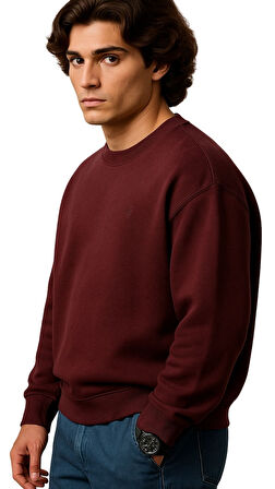 Erkek Büyük Beden 122 Kilo-158 Kilo Arası İçin Uygun Geniş Kalıp Bisiklet Yaka Pamuklu Selanik Kazak