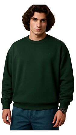 Erkek Büyük Beden 122 Kilo-158 Kilo Arası İçin Uygun Geniş Kalıp Bisiklet Yaka Pamuklu Selanik Kazak