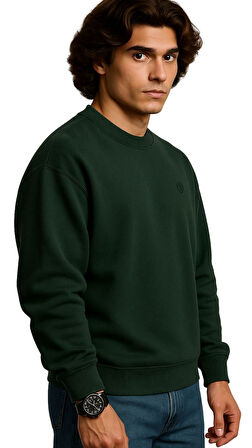 Erkek Büyük Beden 122 Kilo-158 Kilo Arası İçin Uygun Geniş Kalıp Bisiklet Yaka Pamuklu Selanik Kazak