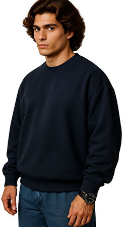 Erkek Büyük Beden 122 Kilo-158 Kilo Arası İçin Uygun Geniş Kalıp Bisiklet Yaka Pamuklu Selanik Kazak