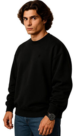 Erkek Büyük Beden 122 Kilo-158 Kilo Arası İçin Uygun Geniş Kalıp Bisiklet Yaka Pamuklu Selanik Kazak