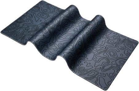 Klasse Pro - 5 Farklı Model Dikişli Kenar 120x60 cm Oyuncu Gaming Mouse Pad (Dark Grey Map Lines)