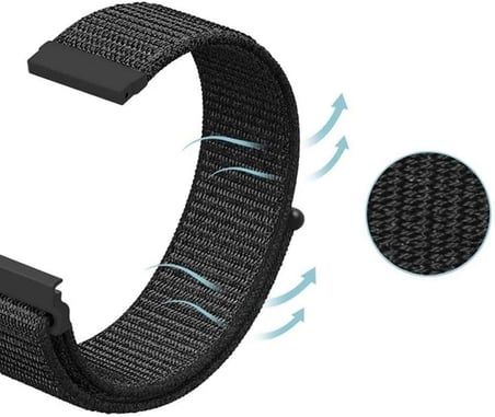 Haylou Solar LS05 ile uyumlu Kordon Kayış Kumaş Cırt Cırtlı 22/CRT