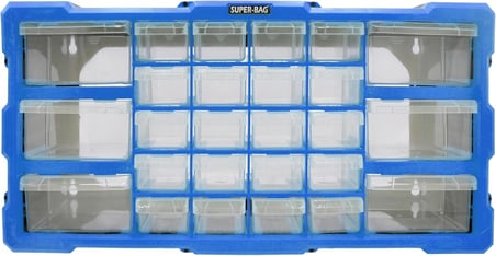 Süper Bag 26'lı Mono Blok Çekmece Seti Hobby Organizer Seti Monoblok Çekmece Vida Dübel Kutusu Takı Kutusu ASR6004