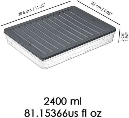 4 Adet Buzdolabı Organizeri, Buzdolabı İçin Çok Amaçlı Saklama Kabı, Fresh Box, Şeffaf ve Ayarlanabilir, Gıdaları Taze Tutma Özelliği, Mutfak Düzenleyici (2400 Ml)