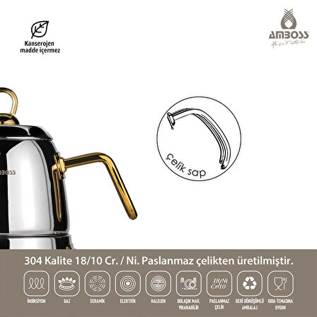 DİAMOND ÇAYDANLIK ORTA BOY GOLD SAPLI