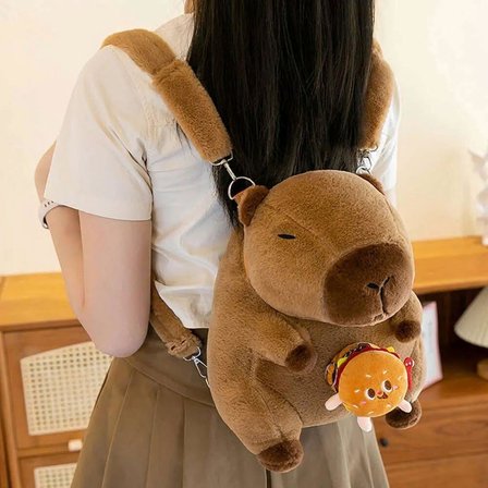 Capybara Peluş Çanta Sevimli Yumuşak Sırt Çantası 30cm