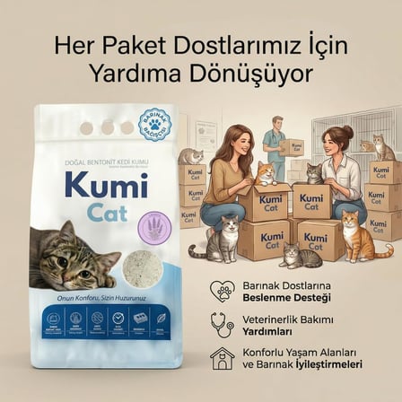 Eko-Premium Rahatlatıcı Etki Lavanta Kokulu Kedi Kumu, Güçlü Topaklanan Bentonit, 10 L