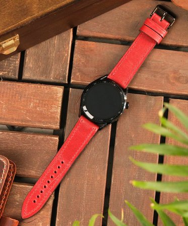 Huawei Watch GT2e GT2 Pro GT3 46mm GT3 Pro GT4 Pro GT5 Pro GT6 Pro Uyumlu Hakiki Buttero Deri Saat Kordonu, 22mm Genişliğinde Kayış