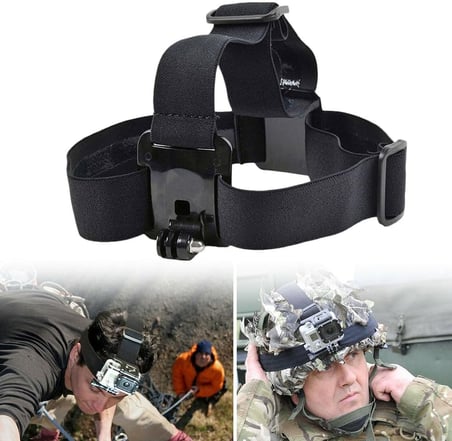 GoPro Hero 12 Uyumlu Su Geçirmez Kılıf Housing Göğüs Bandı ve Kafa Bandı 3'lü Set
