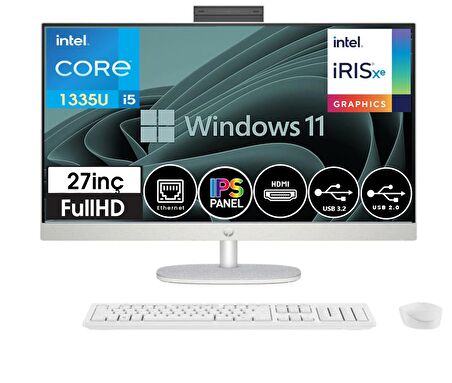 HP All-in-One 27-cr0007ntt Intel® Core™ i5-1335U 32gb 2tb SSD 27" FHD IPS Windows11Home ALL IN ONE BİLGİSAYAR 8898B7EA06+ZettaUsbBellek