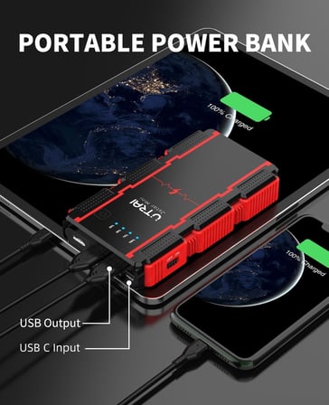 UTRAI Jstar Mini 13000mAh 1000A Jump Starter Taşınabilir Akü Takviye Cihazı (Powerbank + Led Lamba)