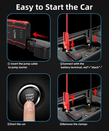 UTRAI Jstar Mini 13000mAh 1000A Jump Starter Taşınabilir Akü Takviye Cihazı (Powerbank + Led Lamba)