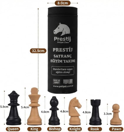 Prestij Rulo Satranç Takımı | Eğitim Satranç Seti Katlanabilir Biala Derisi Rulo | Plastik Taşlı | Taşıma Çantalı | Okul ve Turnuva Kullanımı İçin Uygun |