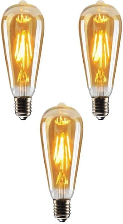 4W Dim Rustik Led Ampul Sarı Işık Armut Edison Ampul 3 Adet