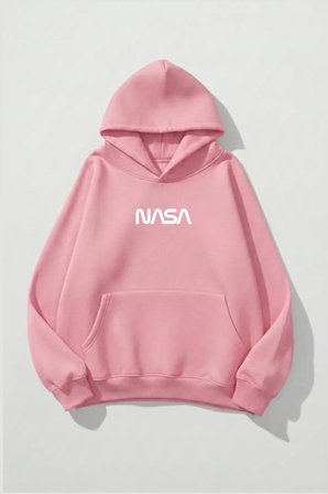 Unisex Yumuşak Dokulu Baskılı Tasarım Oversize 3 İplik Hoodie Sweatshirt