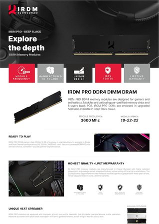 IRDM PRO 16GB 1x 16GB DDR4 3600MHz Bellek Modülü