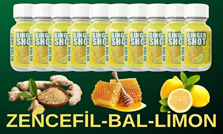 Ginger Shot Zencefil-Bal-Limon (Cam Şişe) 10 Adet 1 KUTU