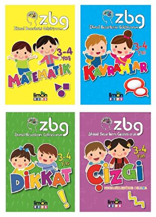 ZBG Zihinsel Becerilerimi Geliştiriyorum Seti 3-4 Yaş 4 Kitap