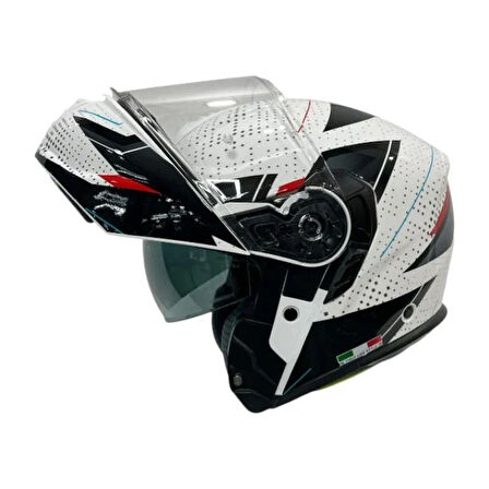 Sway Çene Açılır Kask Sw 917 Fusion Beyaz Siyah