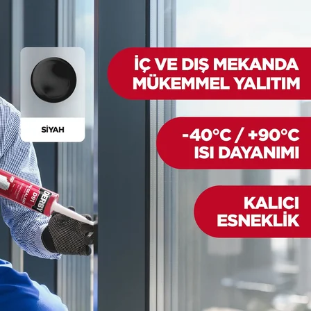 D91 PU Mastik Plastik Kartuş Siyah - 280ml
