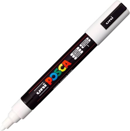 Uni Markör Kalem 5M Set 1.8-2.5 mm Keçe Uçlu (Beyaz)
