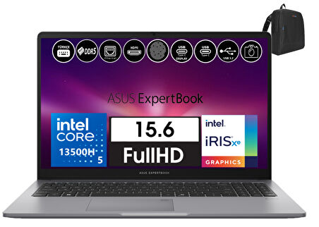 Asus Expertbook P1 P1503 Intel Core I5-13500H 48GB Ddr5 4tb SSD WINDOWS11HOME 15.6 Fhd Taşınabilir Bilgisayar EXP1503CVAI58512S0H30+ZETTAÇANTA