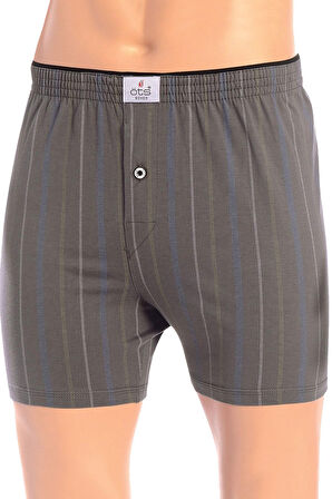 Öts Erkek Boxer Çizgili, Düğmeli (%100 Pamuk)