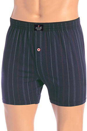 Öts Erkek Boxer Çizgili, Düğmeli (%100 Pamuk)
