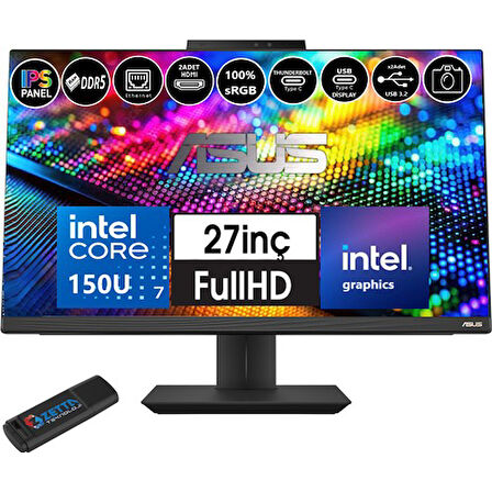 Asus A5702WVARK Intel Ultra 7 150U 48GB Ddr5 1tb SSD Fhd 27" IPS Freedos All In One Bilgisayar WA5702F13+ZETTAUSBBELLEK
