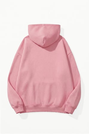 Unisex Yumuşak Dokulu Ay ve Papatya Baskılı Tasarım Oversize 3 İplik Hoodie Sweatshirt