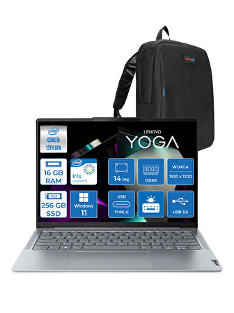Lenovo yoga Slim 6 14IRH8 Intel Core I5-13500H 16GB 256GB SSD 14" Wuxga 400NITS OLED W11PRO Taşınabilir Bilgisayar  883E00060TR07+ZETTAÇANTA