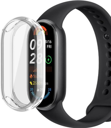 [Soft-Case] Xiaomi Mi Band 10 ile Uyumlu 360° Kasa Koruyucu Kılıf Yumuşak TPU Malzeme Dokunmatiği ve Netliği Etkilemeyen Darbelere Karşı Xiaomi Mi Band 10 Ekran Koruyuculu Kılıf (Şeffaf)